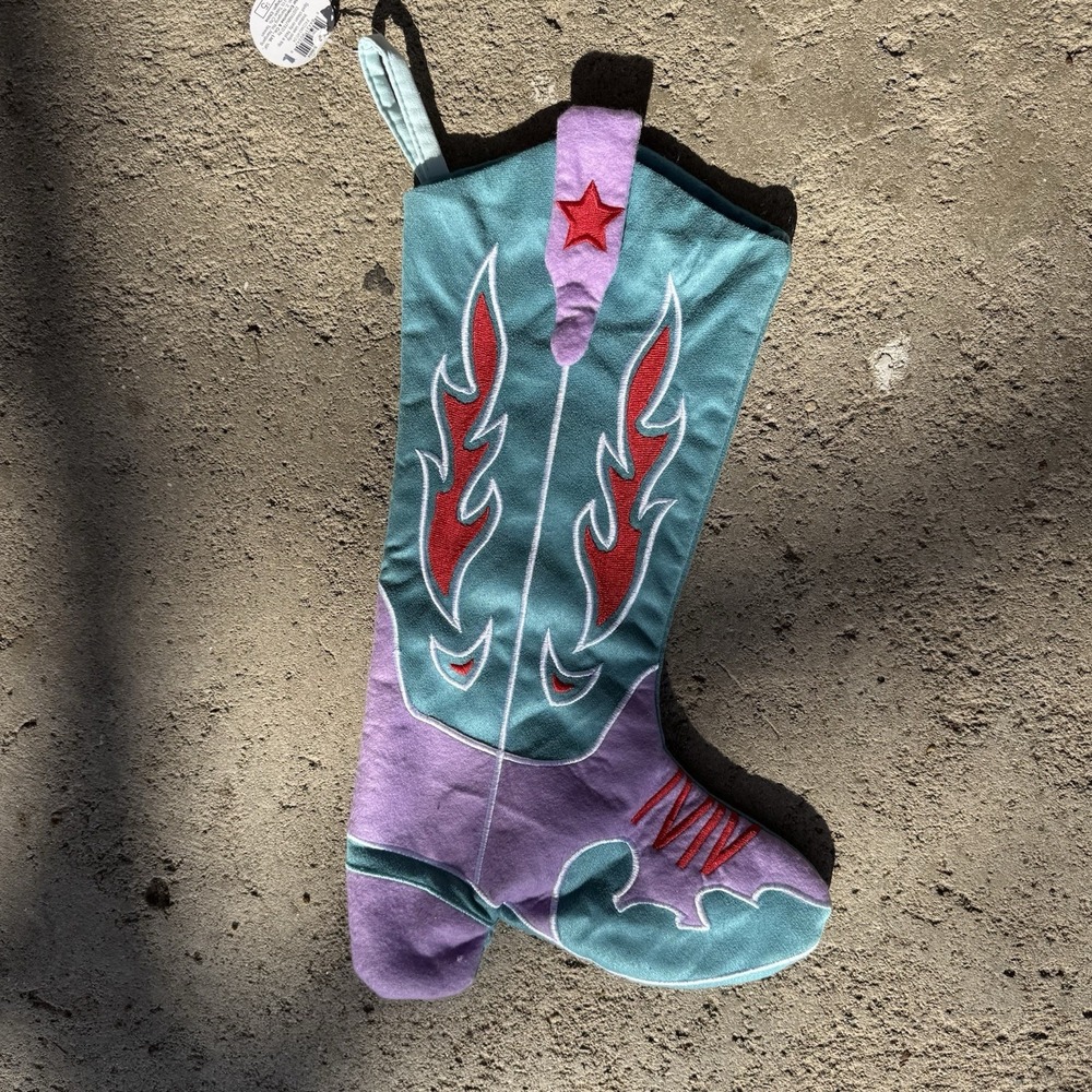 Target 16" Cowboy Boot Christmas Stocking‎ Western Christmas Decor